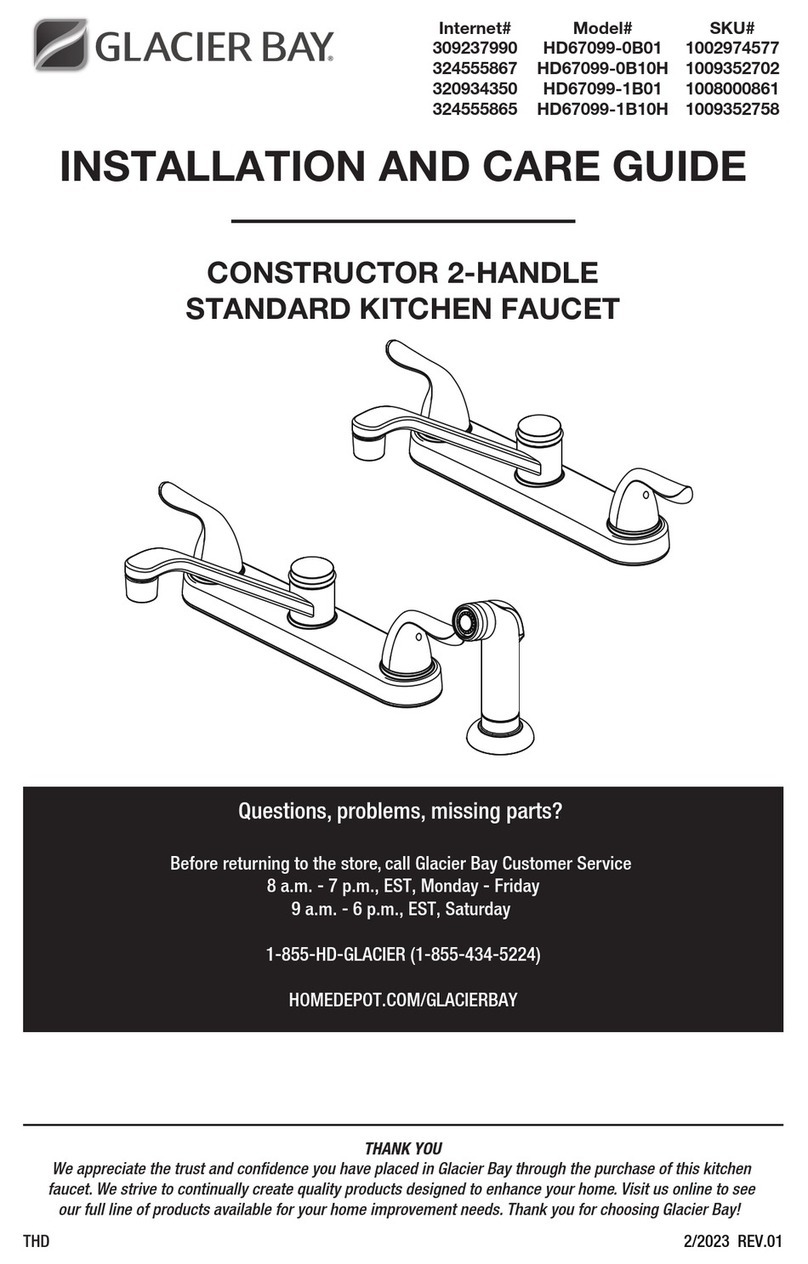 Glacier bay CONSTRUCTOR HD67099-0B10H Installation and care guide