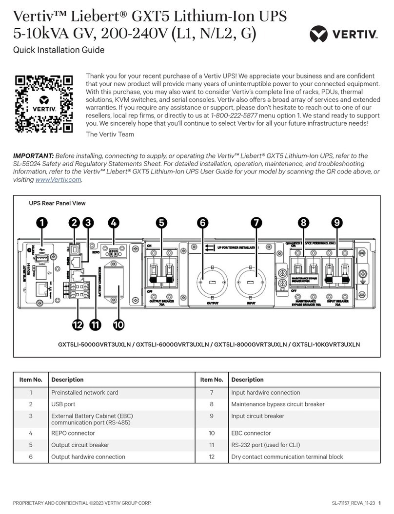 Vertiv Liebert GXT5 Quick installation guide