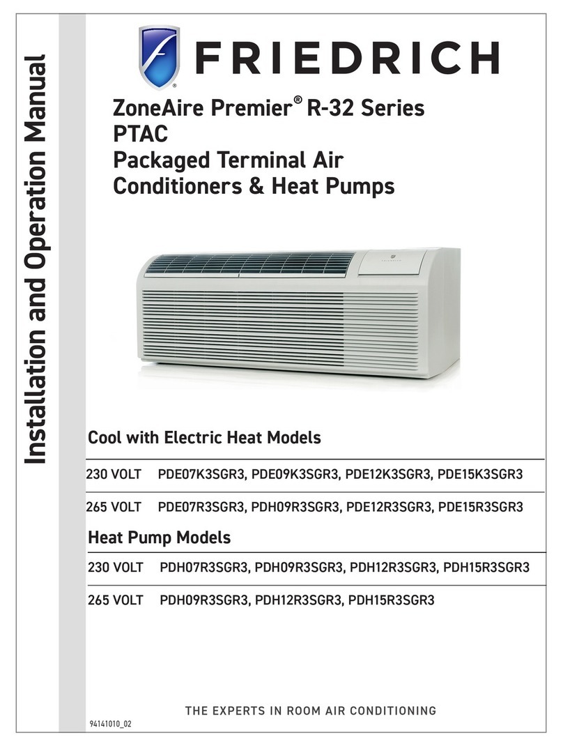 Friedrich ZoneAire Premier PDE07K3SGR3 User manual