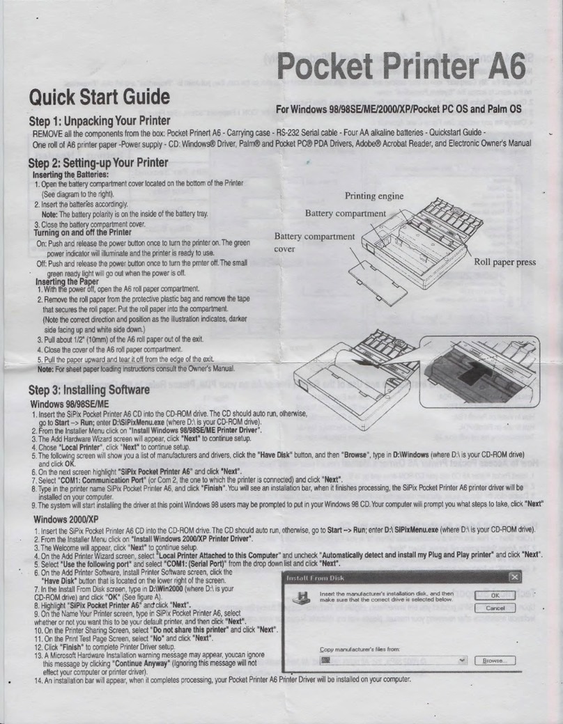 SiPix POCKET PRINTER A6 User manual