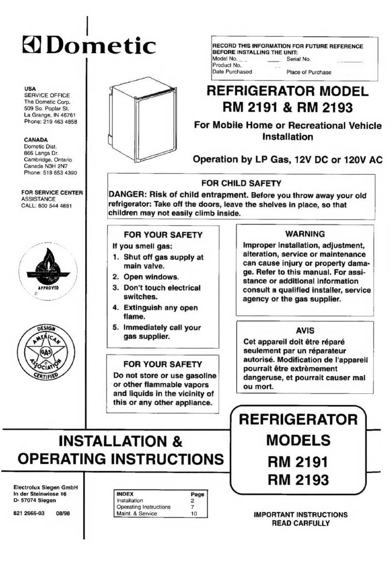 Dometic RM2191 Manual