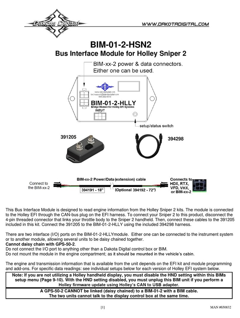 Dakota Digital BIM-01-2-HSN2 quick start guide