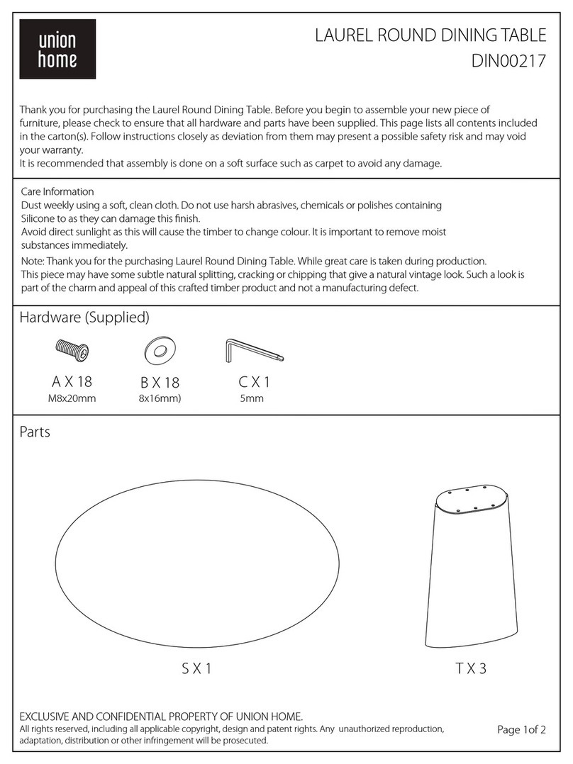 Union Home LAUREL DIN00217 quick start guide