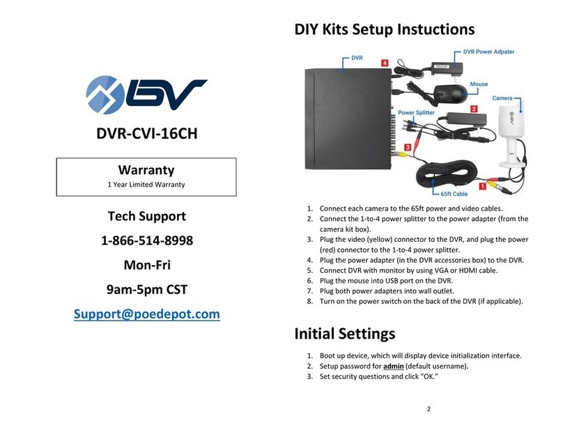 BV Security DVR-CVI-16CH instructions