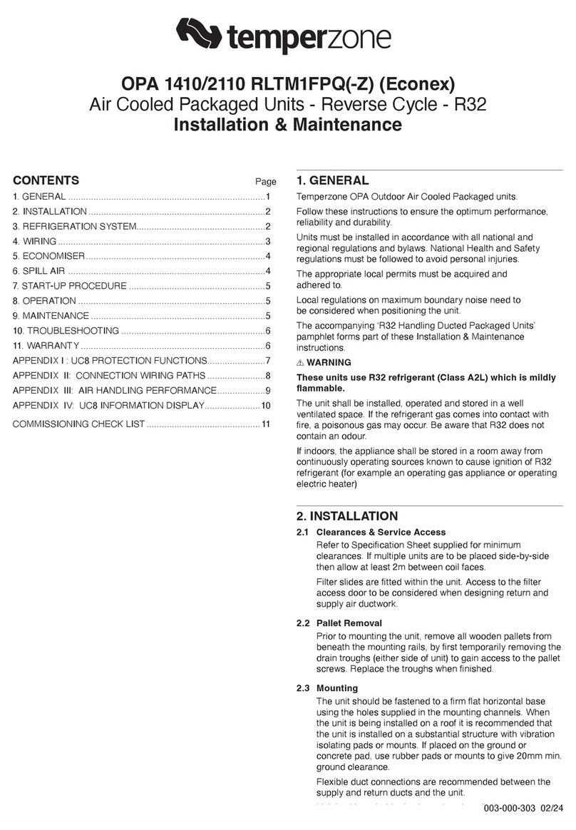 TemperZone OPA 1410 RLTM1FPQ Maintenance and service guide