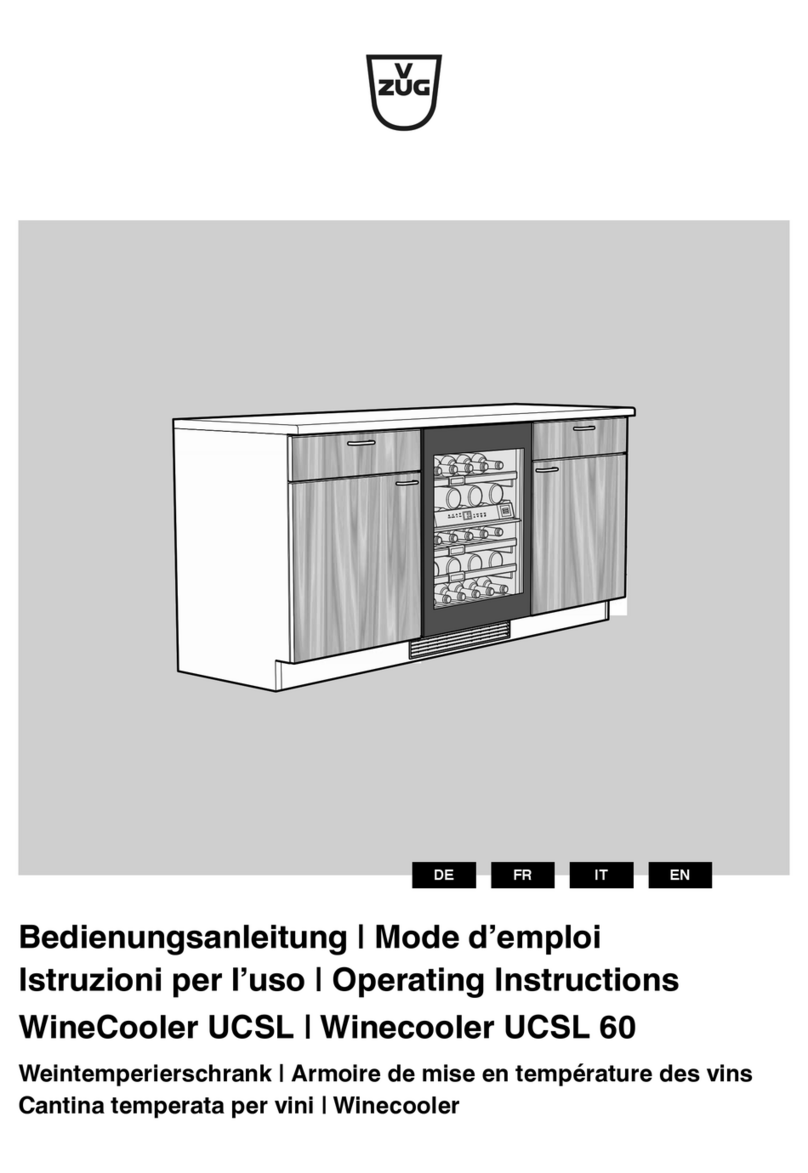 V-ZUG WineCooler UCSL operating instructions