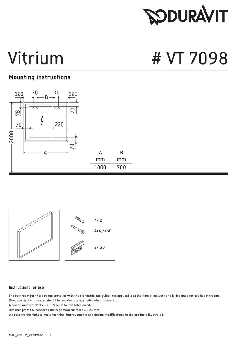 DURAVIT Vitrium VT 7098 Mounting instructions DURAVIT Vitrium VT 7098 Mounting instructions