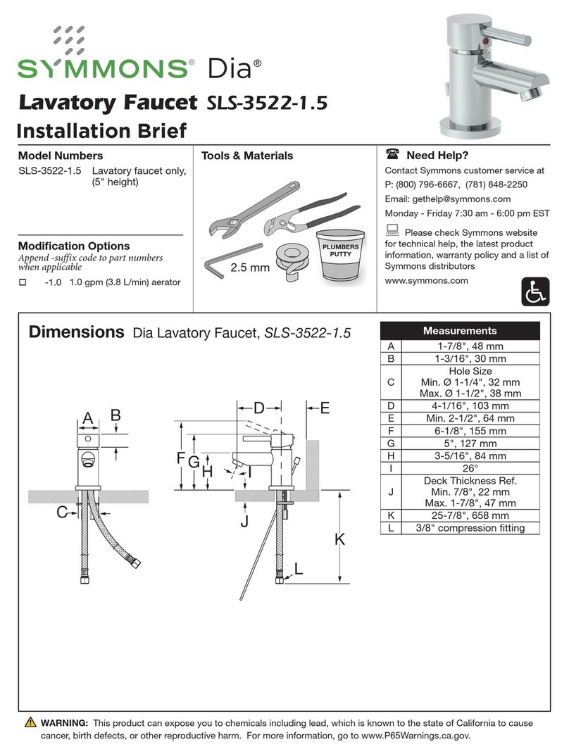 Symmons Dia SLS-3522-1.5 Installation Brief