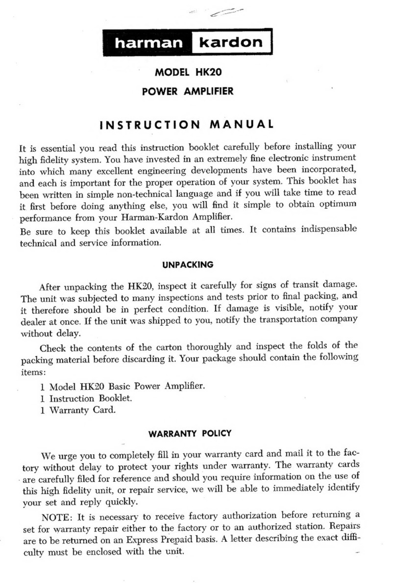 Harman Kardon HK20 instruction manual
