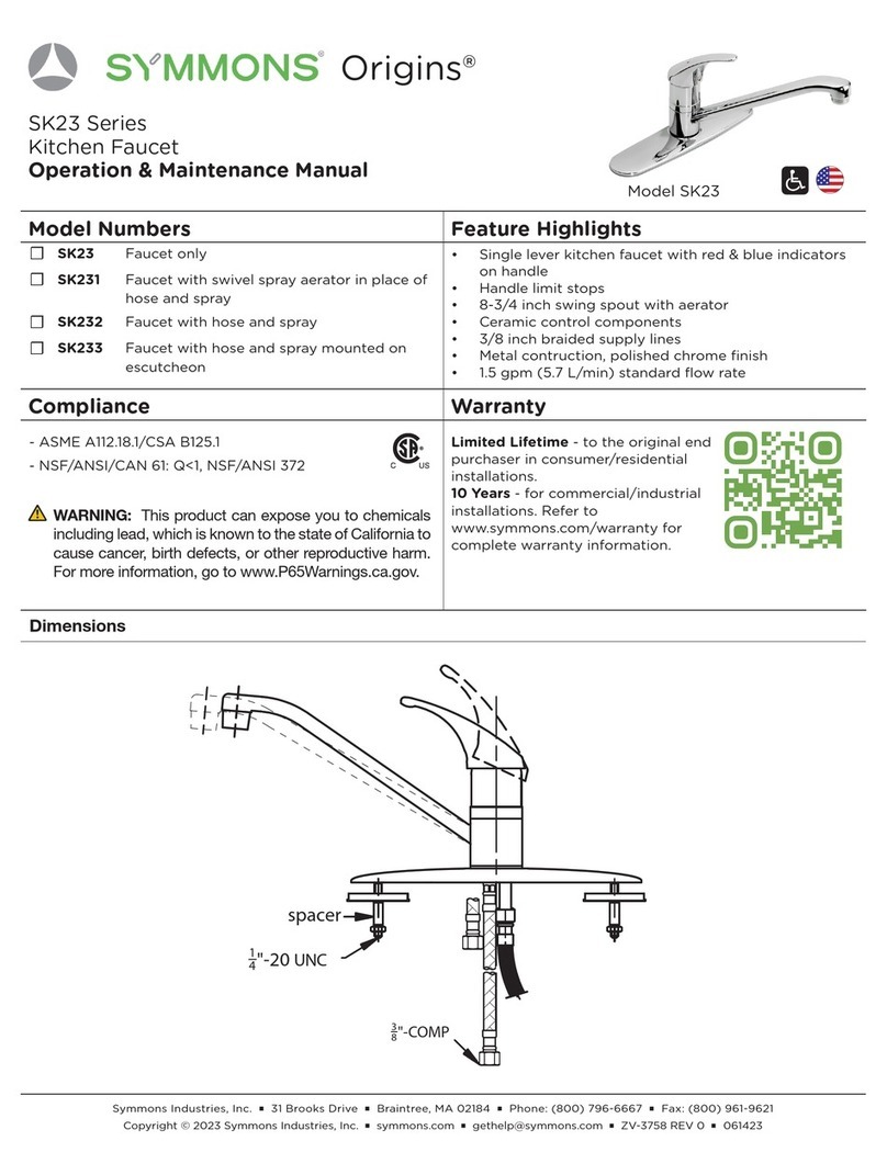 Symmons Origins SK23 Series Manual