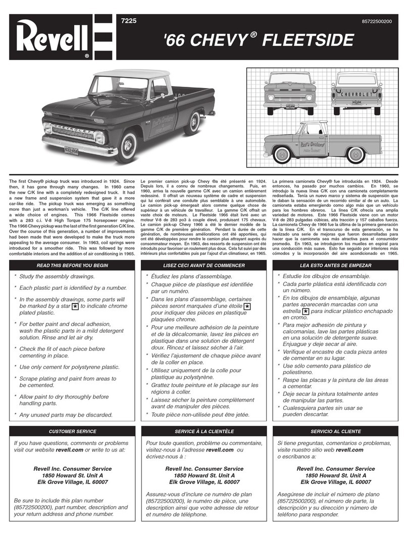 REVELL 66 CHEVY FLEETSIDE User manual