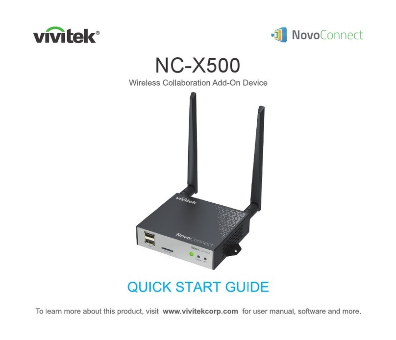 Vivitek NovoConnect NC-X500 quick start guide