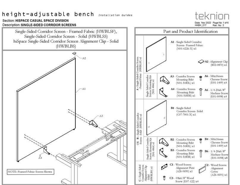 Teknion HWBLSF Operating and maintenance instructions Teknion HWBLSF Operating and maintenance instructions
