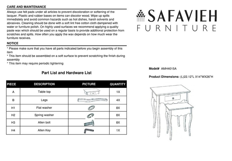Safavieh Furniture Jasper AMH4015A manual