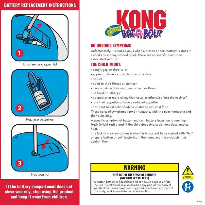 Kong BAT-A-BOUT glow BATTERY REPLACEMENT INSTRUCTIONS