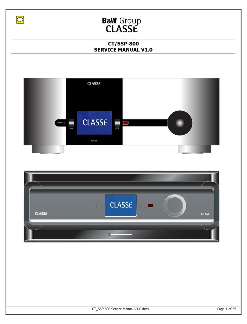 Bowers & Wilkins CLASSE CT/SSP-800 Service manual