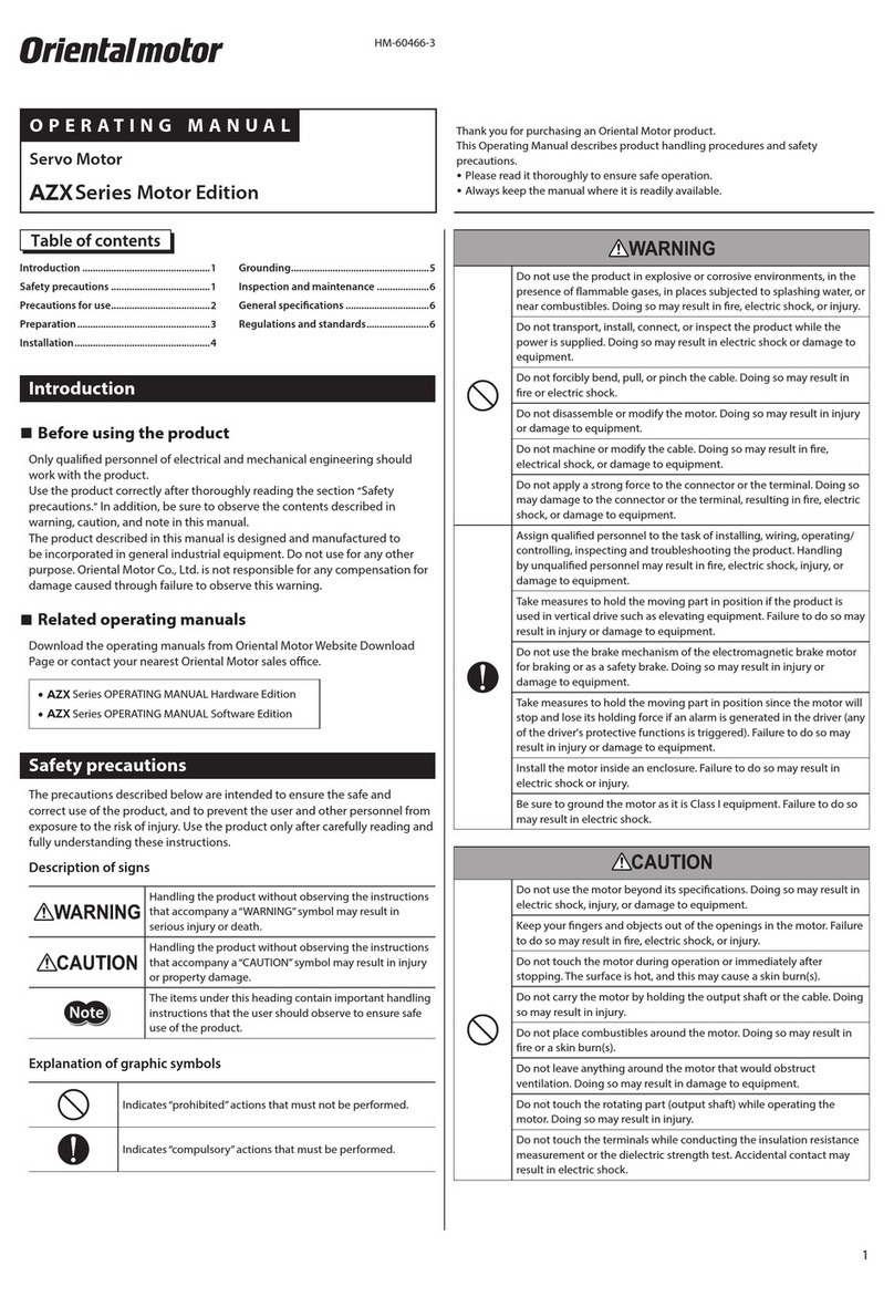 Oriental motor AZX Series User manual