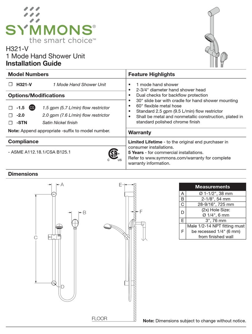 Symmons H321-V User manual