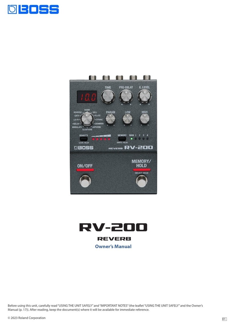 BOSSCO RV-200 REVERB owner's manual