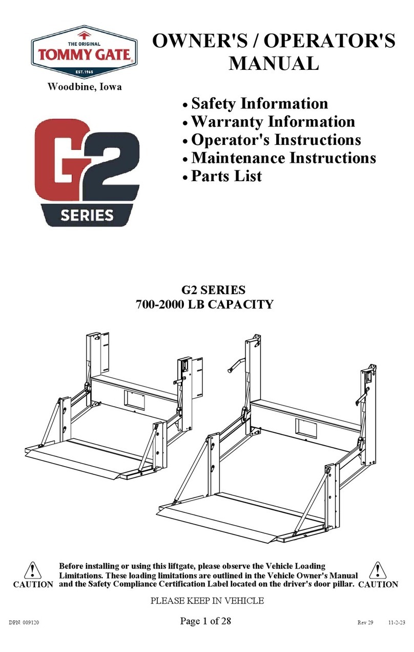 Tommy Gate G2 Dual Drive Original Series Owner's/operator's manual