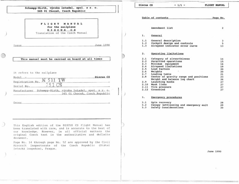 Schempp-Hirth Flugzeugbau DISCUS CS 1990 Flight manual