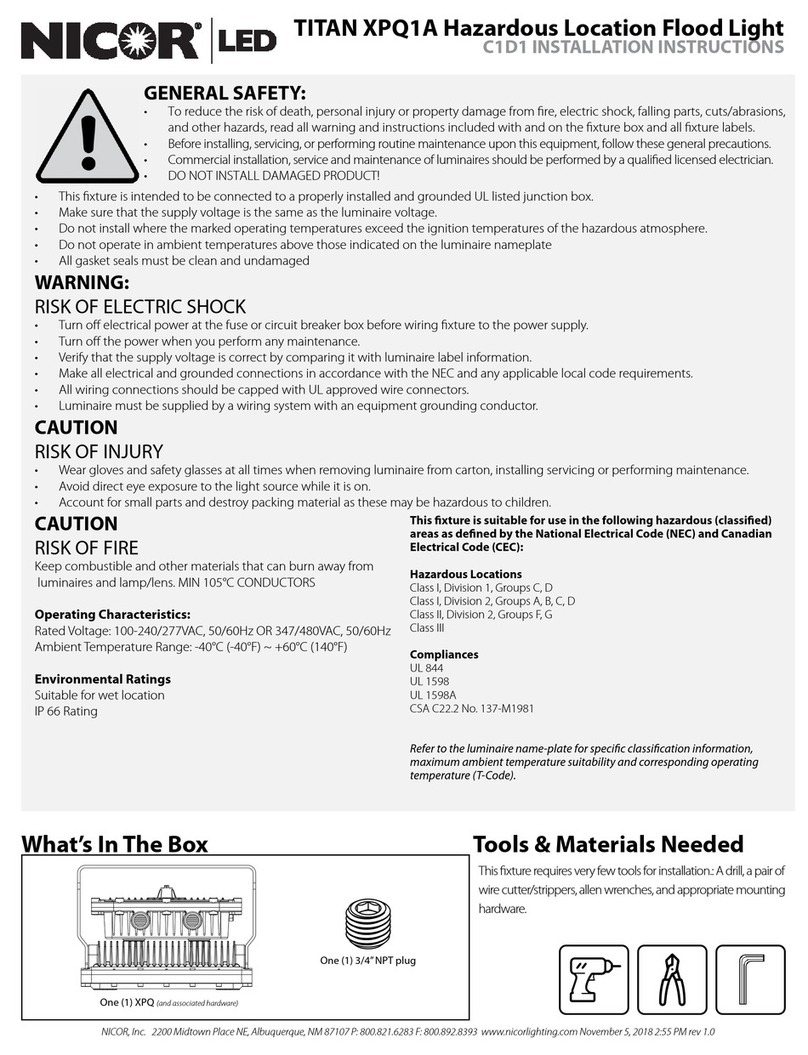 NICOR LED TITAN XPQ1A installation instructions