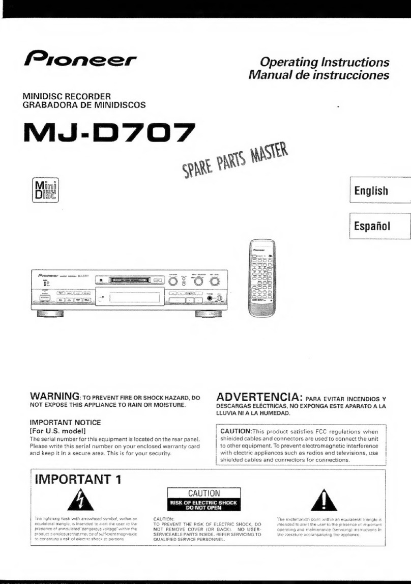 Pioneer MJ-D707 operating instructions