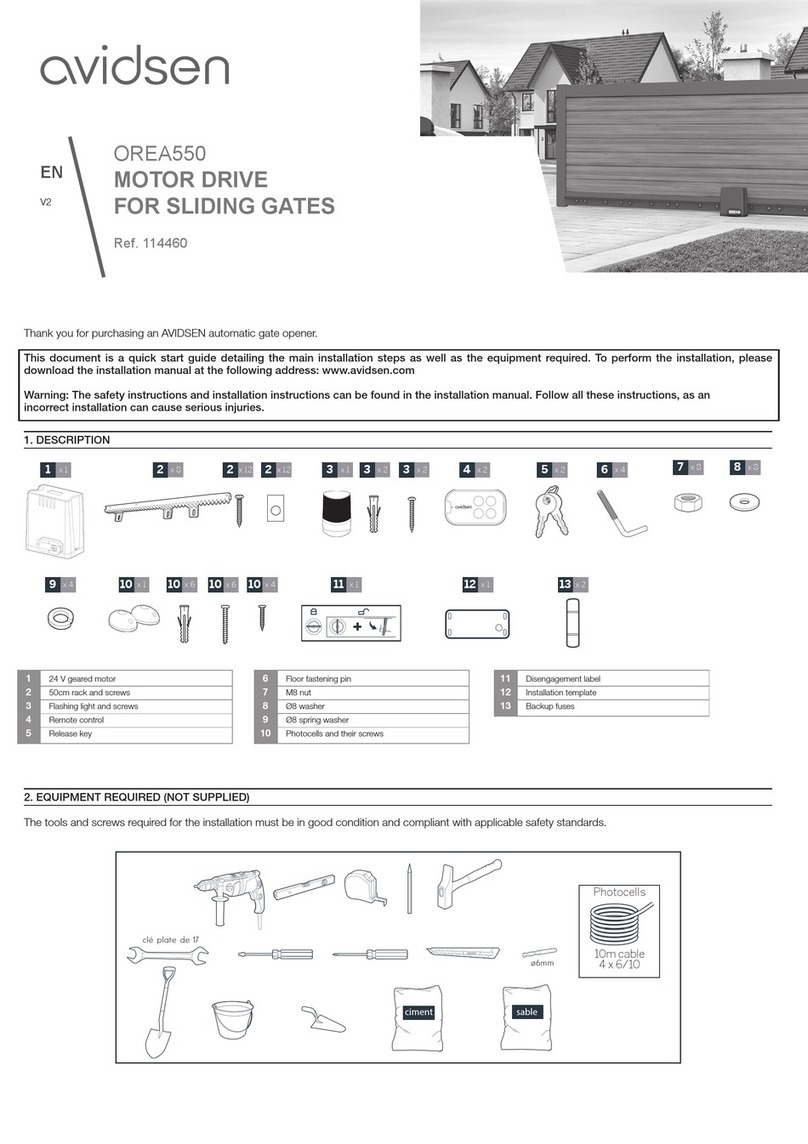 Avidsen OREA550 quick start guide