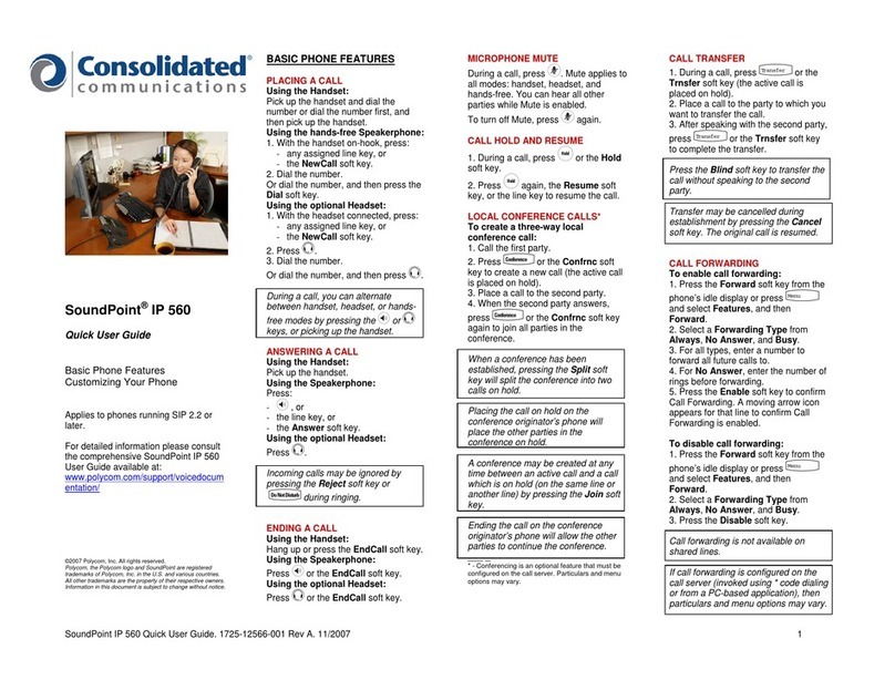 Polycom SoundPoint IP 560 Instruction manual