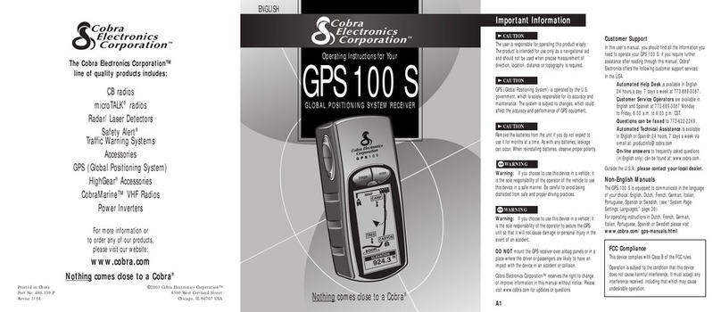 Cobra GPS 100 S operating instructions
