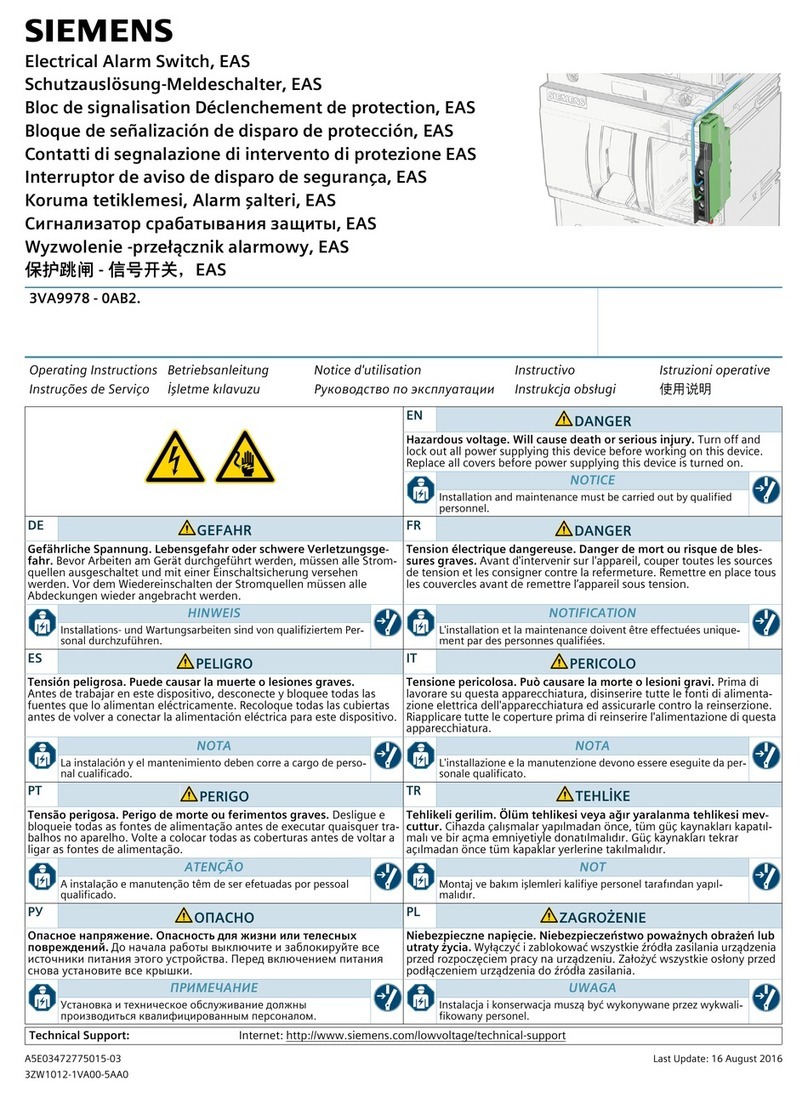 Siemens 3VA9978 - 0AB2 Series User manual