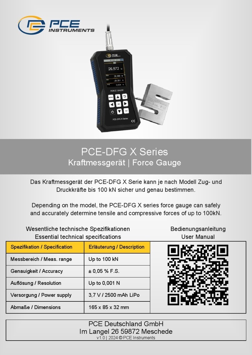 PCE Instruments PCE-DFG X Series quick start guide
