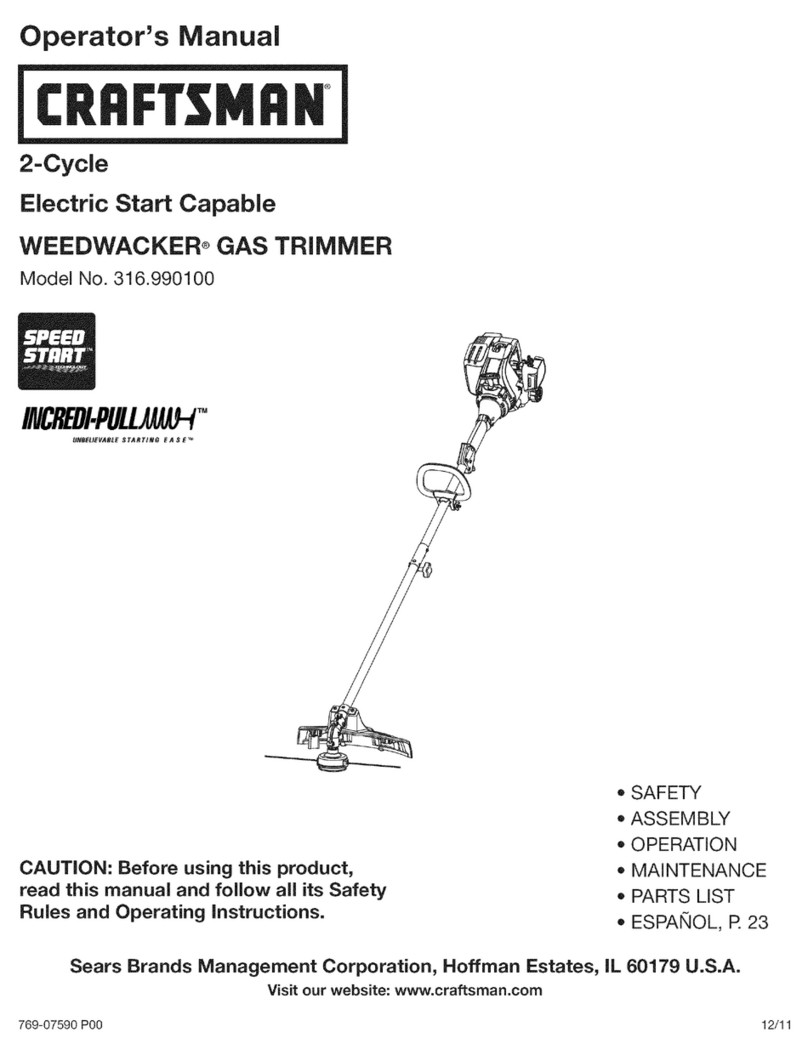 Craftsman WEEDWACKER 316.990100 Operator's manual