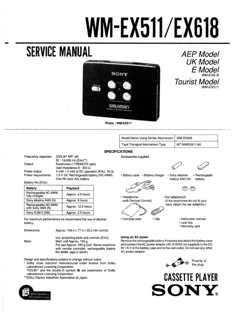 Sony Walkman WM-EX511 User manual