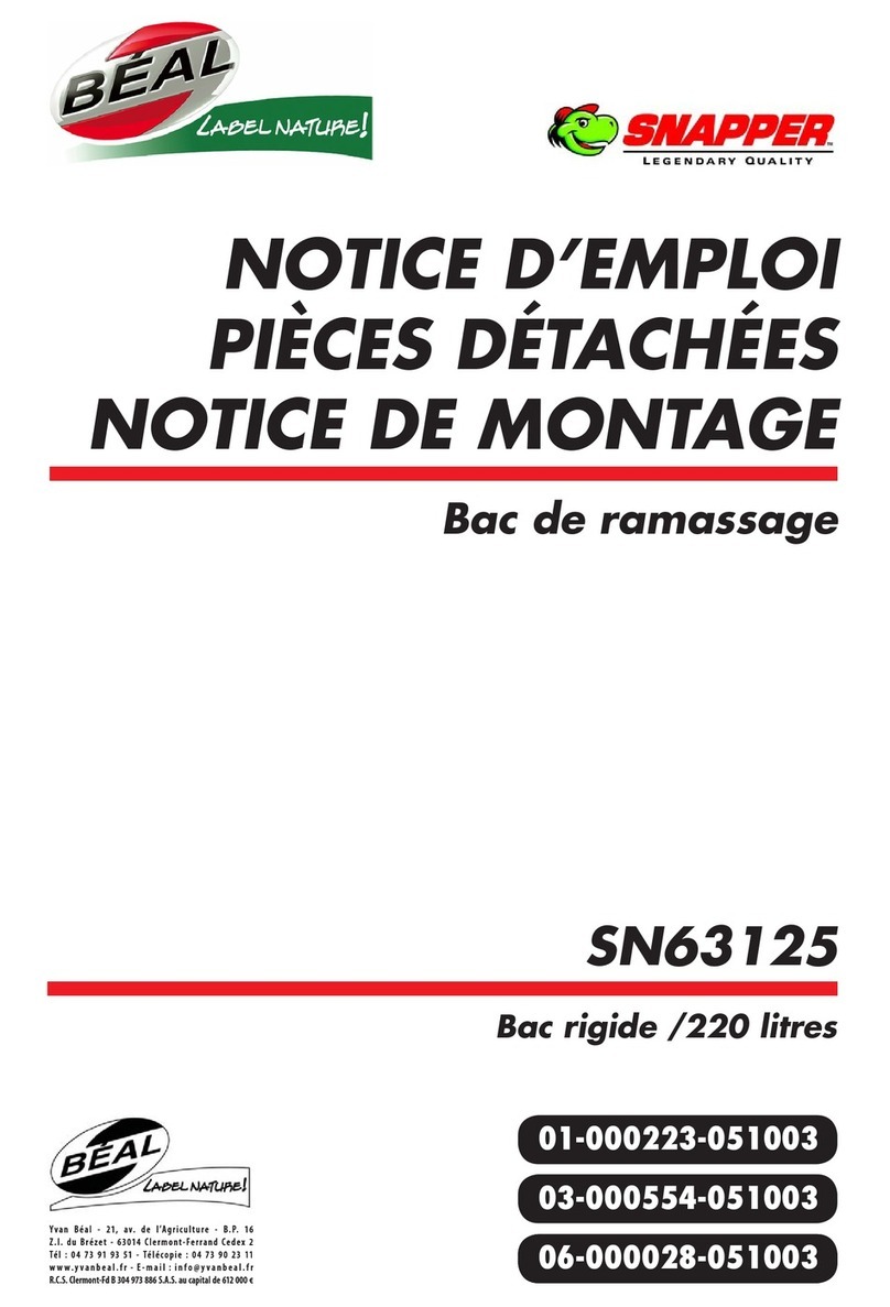 BEAL SNAPPER SN63125 manual