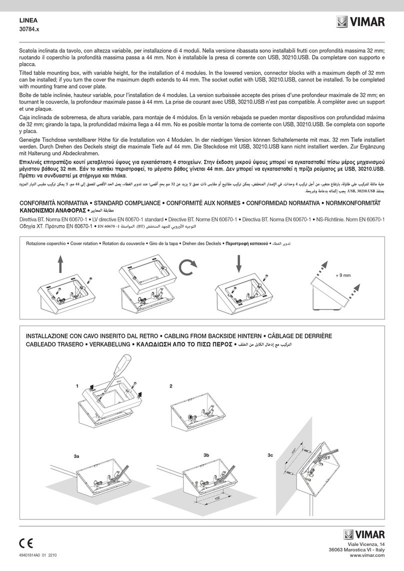 Vimar LINEA 30784 Series quick start guide