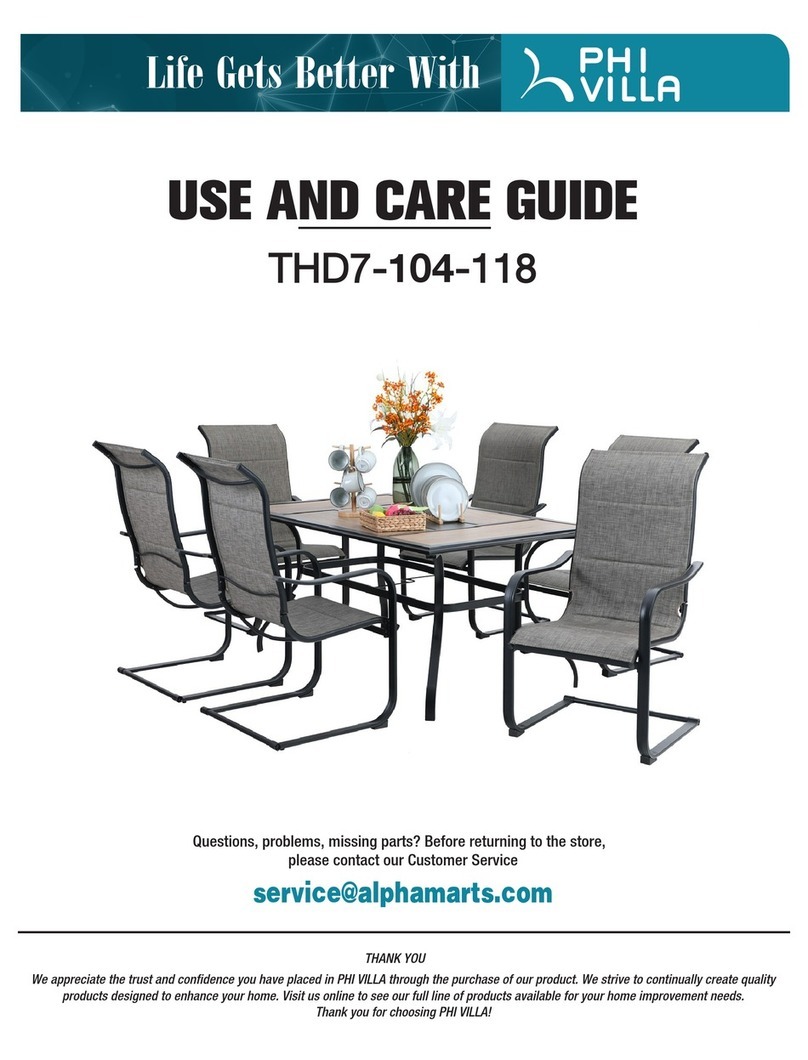 PHI VILLA THD7-104-118 Use and care guide