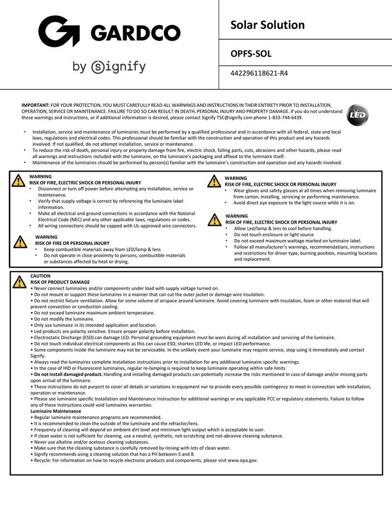 SIGNIFY GARDCO OptiForm Solar User manual