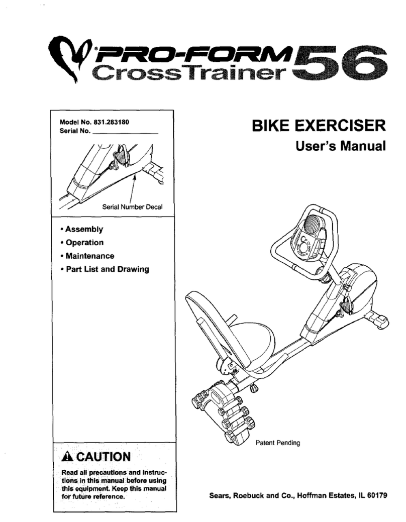 Sears PRO-FORM CrossTrainer 56 user manual