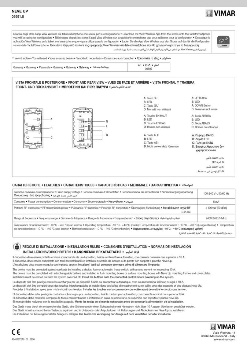 Vimar NEVE UP 09591.0 User manual
