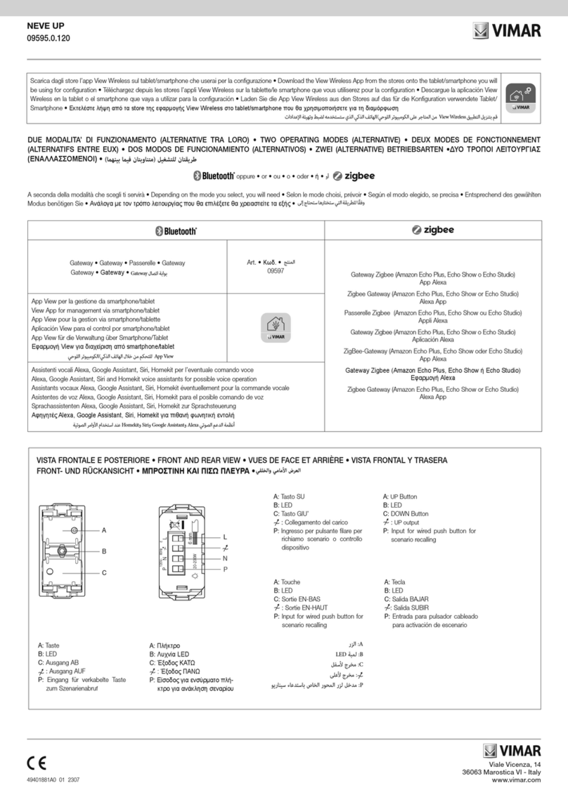 Vimar NEVE UP 09595.0.120 User manual