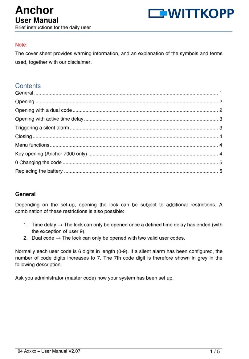 Wittkopp ANCHOR user manual