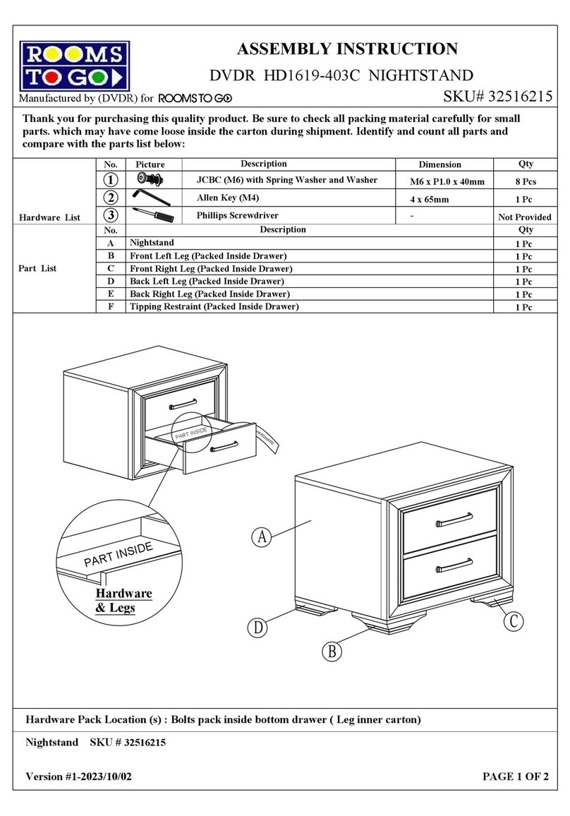 ROOMS TO GO DVDR HD1619-403C User manual ROOMS TO GO DVDR HD1619-403C User manual