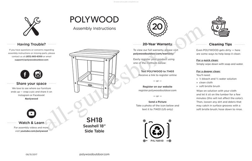 Polywood Seashell SH18 User manual Polywood Seashell SH18 User manual