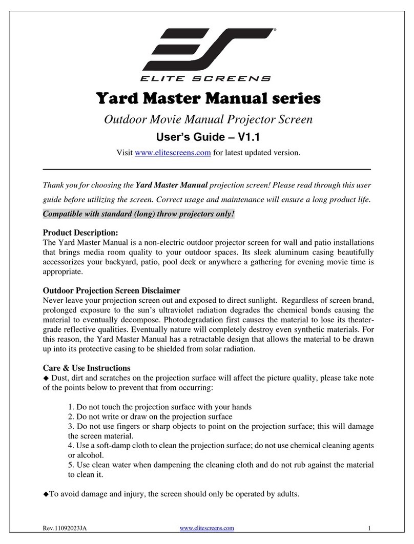Elite Screens YARD MASTER MANUAL SERIES user guide
