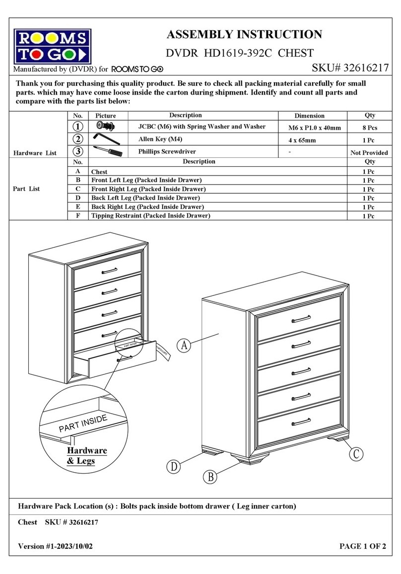 ROOMS TO GO DVDR HD1619-392C User manual ROOMS TO GO DVDR HD1619-392C User manual
