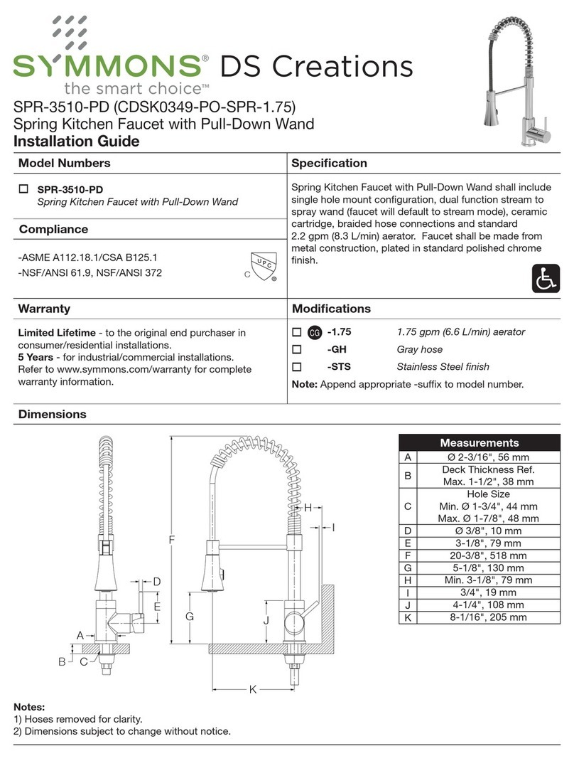 Symmons DS Creations SPR-3510-PD User manual