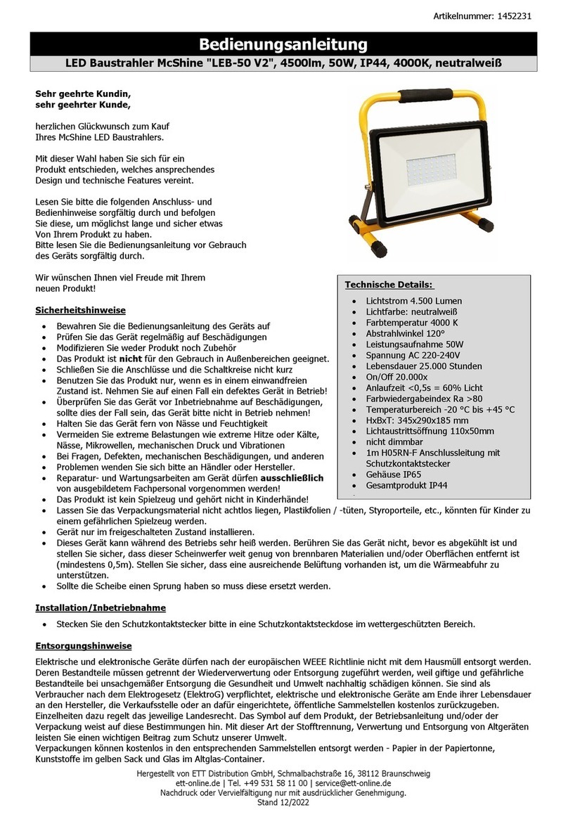 ETT Distribution McShine instruction manual