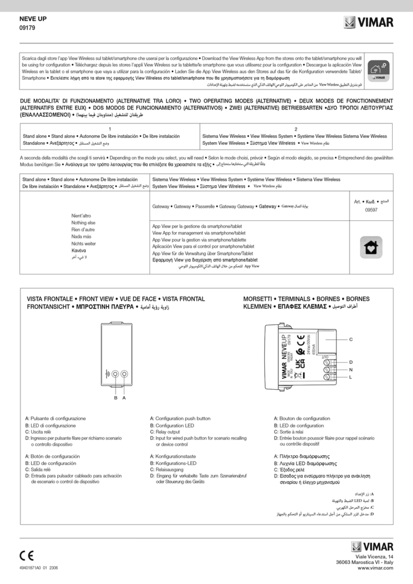 Vimar NEVE UP 09179 User manual