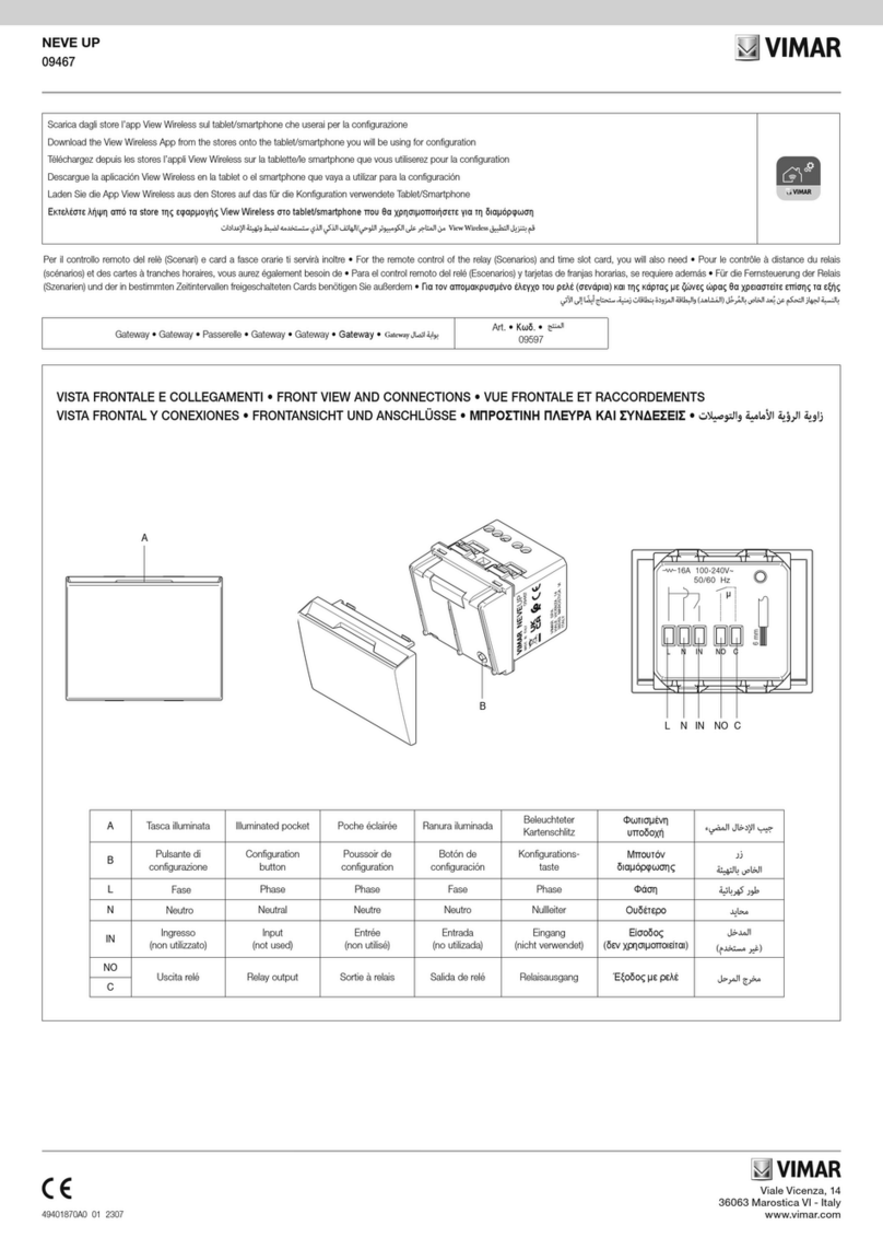 Vimar NEVE UP 09467 User manual